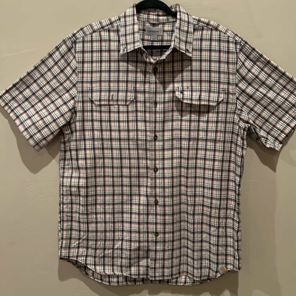 Carthartt Men’s Plaid Button Down Shirt. Size Large. 100% Cotton. Made in India.